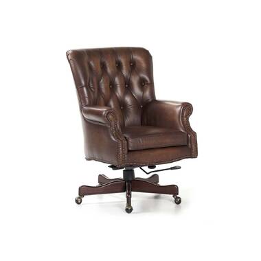 Maitland Smith Upholstery Leather Swivel Executive Chair Perigold